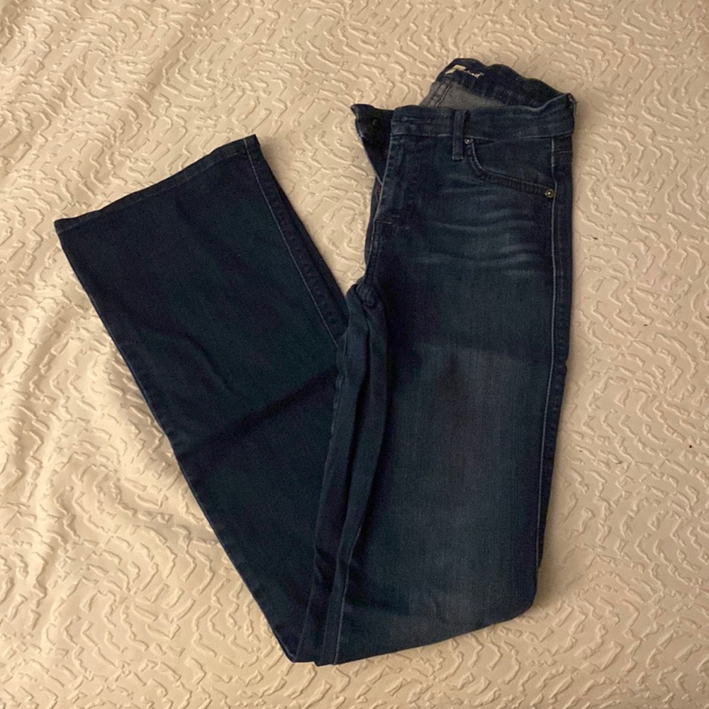7 for all mankind mid rise bootcut jeans, size 24